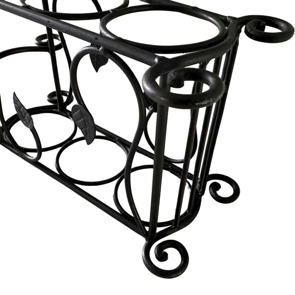 Black Metal Wine Rack with Leaves - Picture 14 of 15
